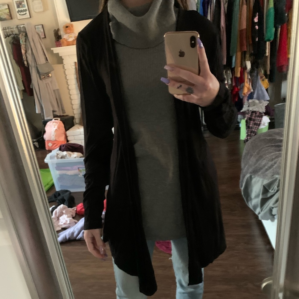 Long black cardigan
